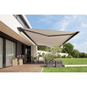 Retractable Awning Patio Cover Full Cassette 4.0m x 3m Motorised Beige